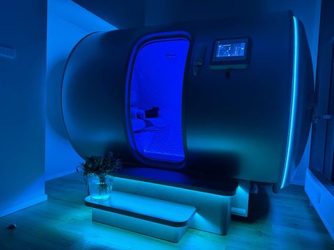 OxyLive Tech cabine met blauwe verlichting