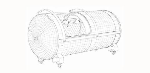 Technische tekening van de cabine met concentrator